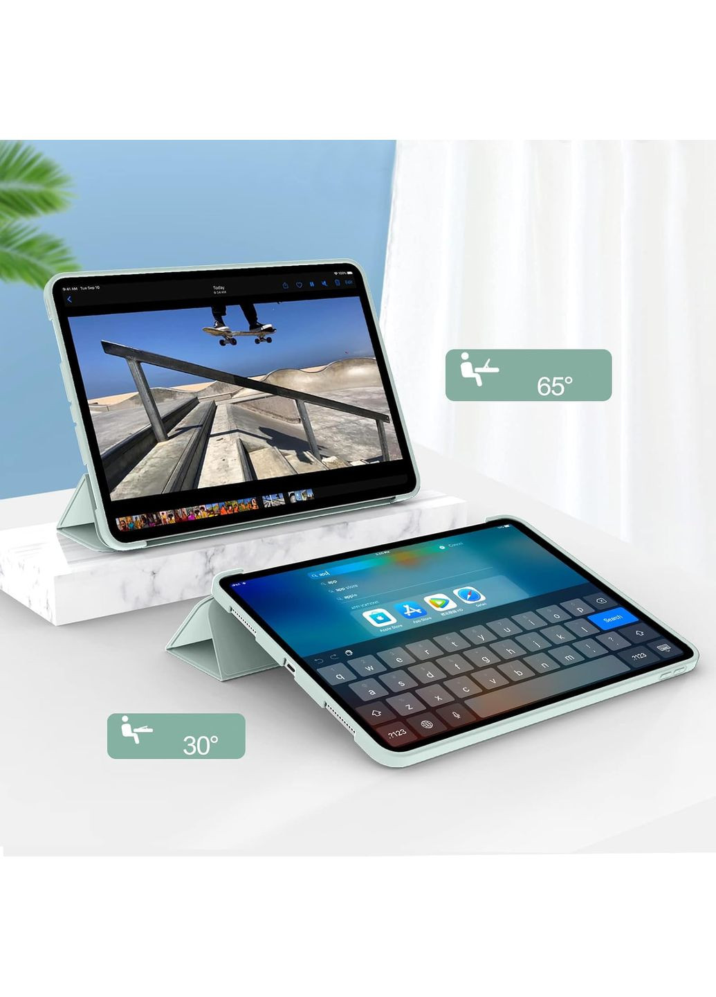 Чохол-книжка Tri Fold Soft TPU Silicone для Apple iPad Air 13" M2 2024 Light Green (711742) BeCover (351560023)