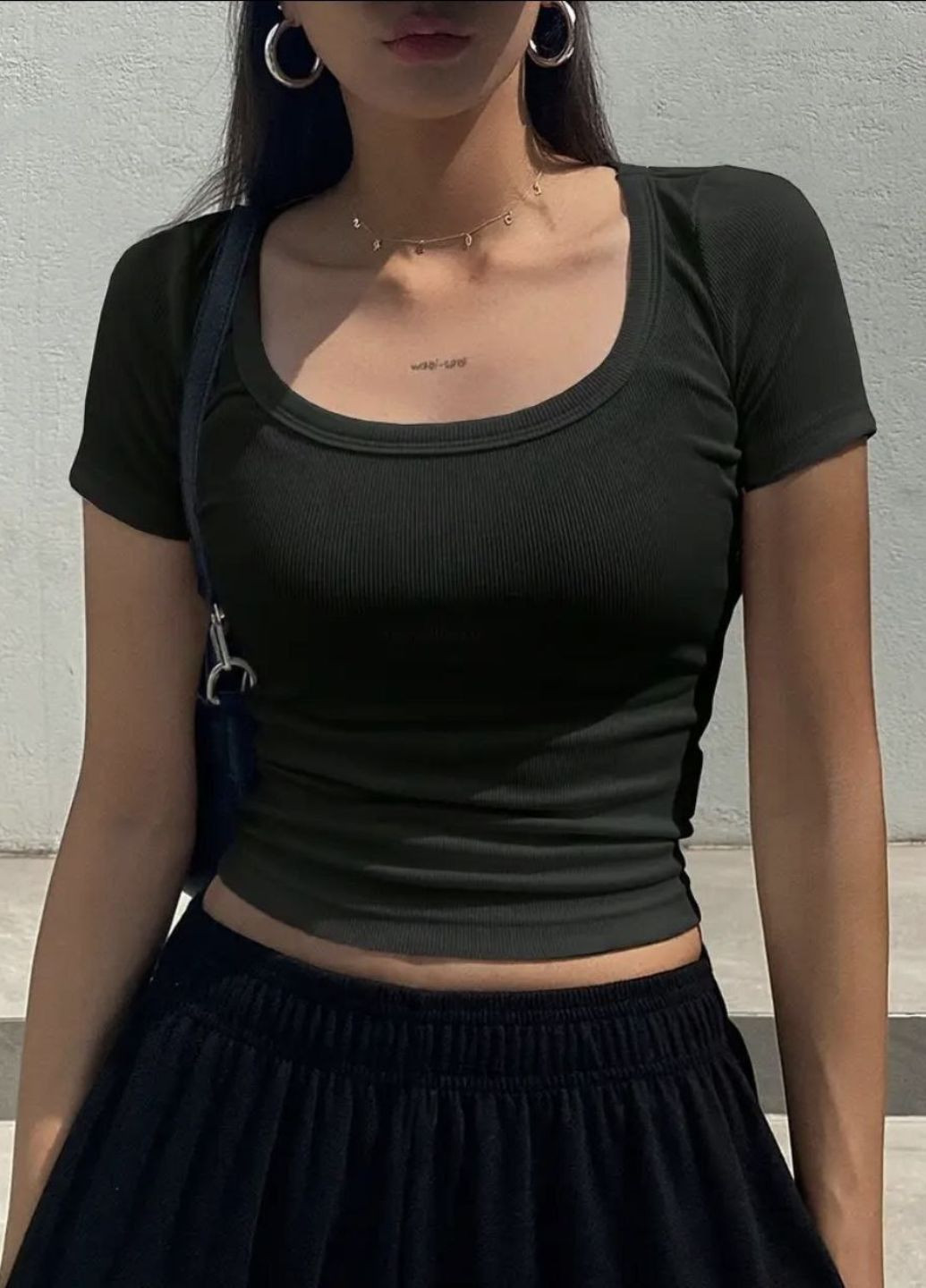 Женский однотонный базовый топ в рубчик. Україна (328392140)