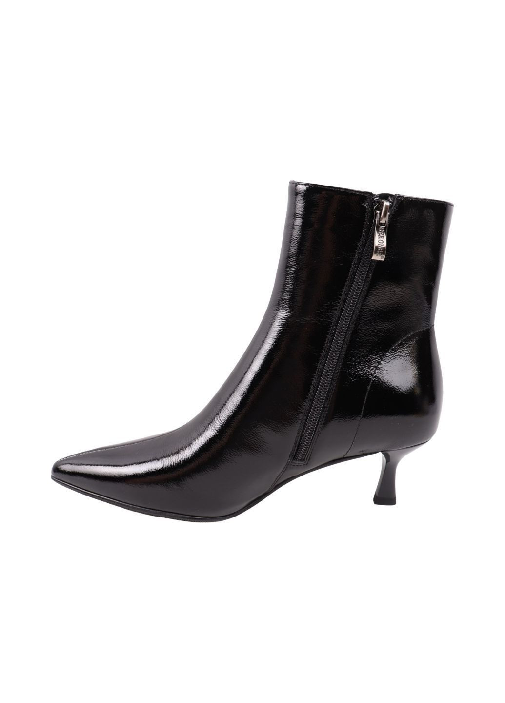Черные ботильоны женские черные натуральная лаковая кожа Geronea 1073-25DH
