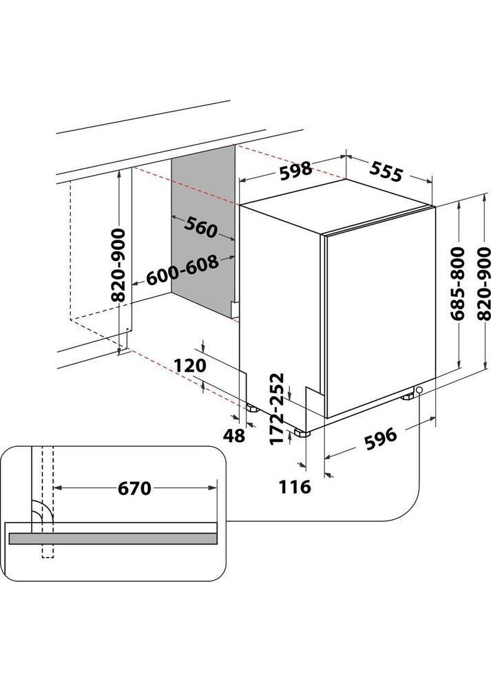 Посудомийна машина WIC3C34PFES WHIRLPOOL (314927622)