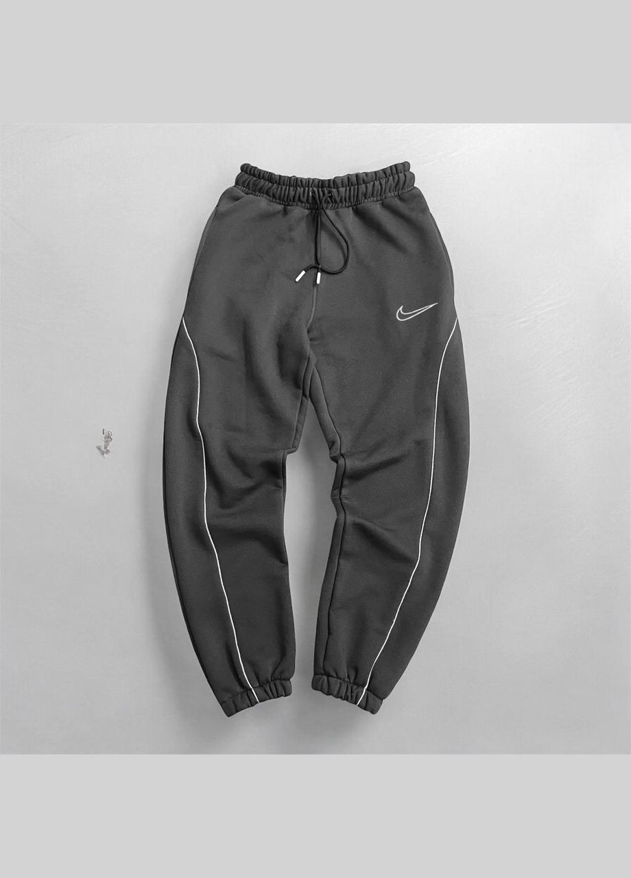Стильні чоловічі спортивні штани на флісі сірі No Brand (316714823)