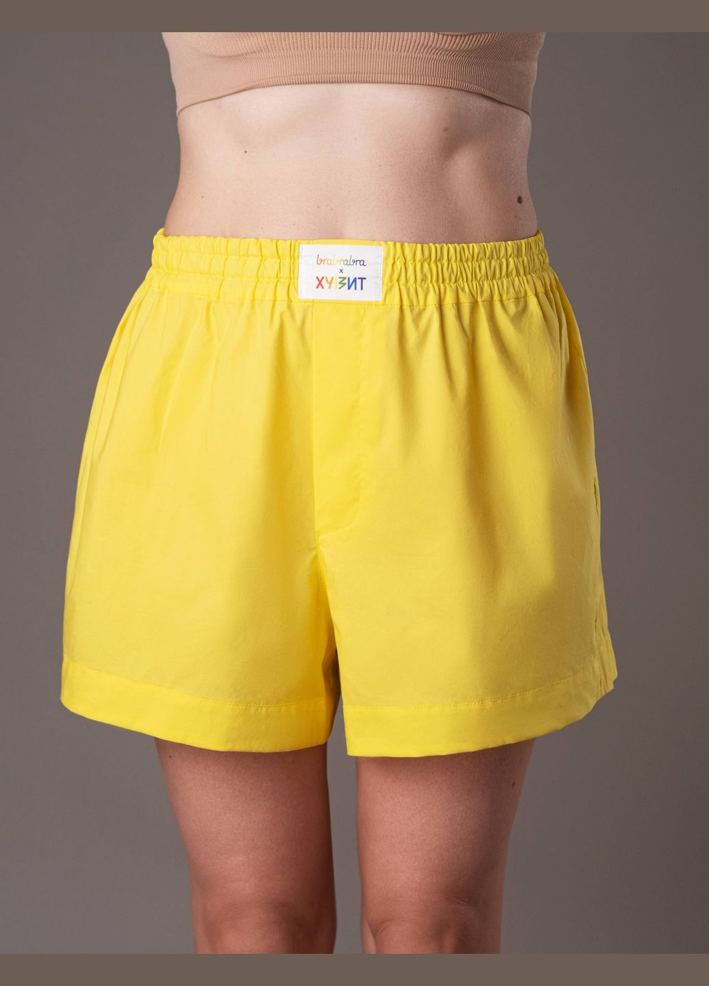 Трусики-шорты SLZ27702010 жёлтые высокая посадка Brabrabra (327415239)
