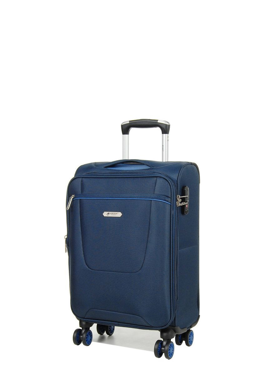 Чемодан ручная кладь S ткань синяя 55х35х20(+5)см/42л/2.2кг AIRTEX (324801967)