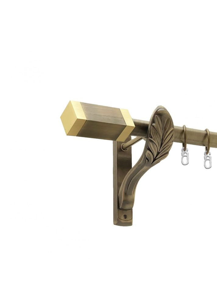 Карниз Квадро металлический однорядный ретро гладкая труба Антик 25 мм 300 см (00-00018347) ORVIT (300691099)