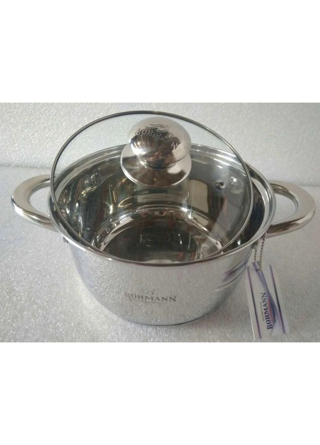 Каструля з нержавіючої сталі з кришкою 18 см, 2.8 л (BH-0805-18) Bohmann (334713268)