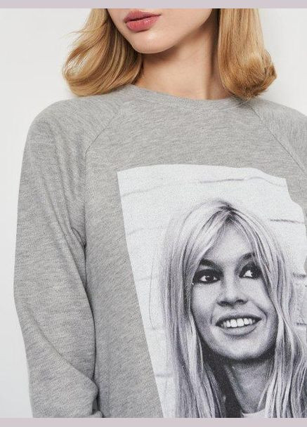 Сірий світшот демісезон,сірий з принтом, Brigitte Bardot (263692581)