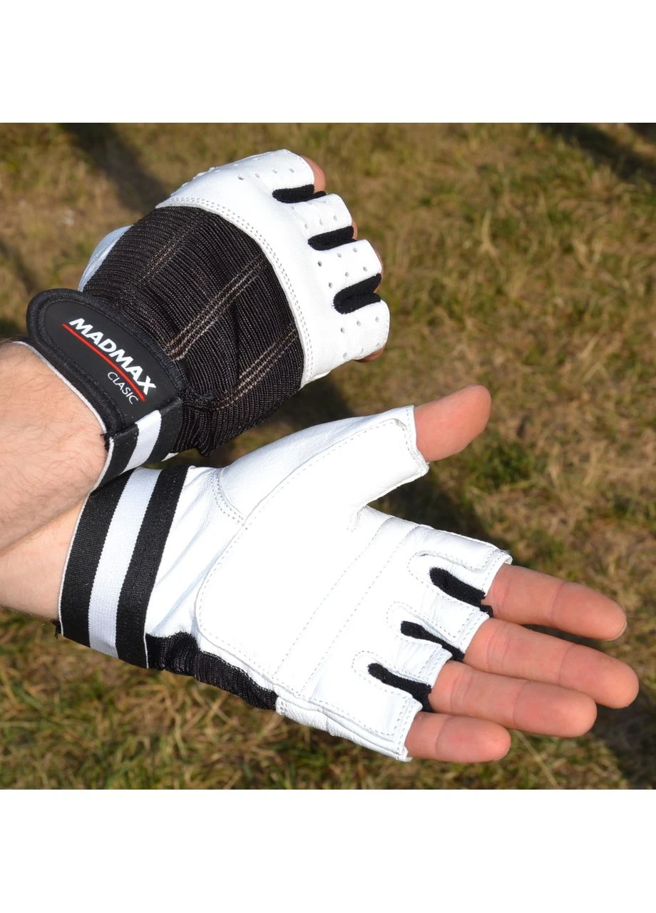 Перчатки для фитнеса MadMax MFG-248 Clasic White Mad Max (396863917)