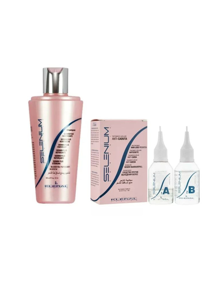 Набір для волосся KS DERMIN PLUS — Шампунь 300 мл + Лосьйон 50+50 мл проти випадіння волосся Kleral System (337989264)