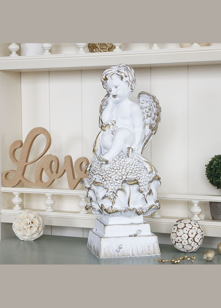 Статуетка Ангел на квітці 37 см (СП504-2 золото) Гранд Презент (282841296)