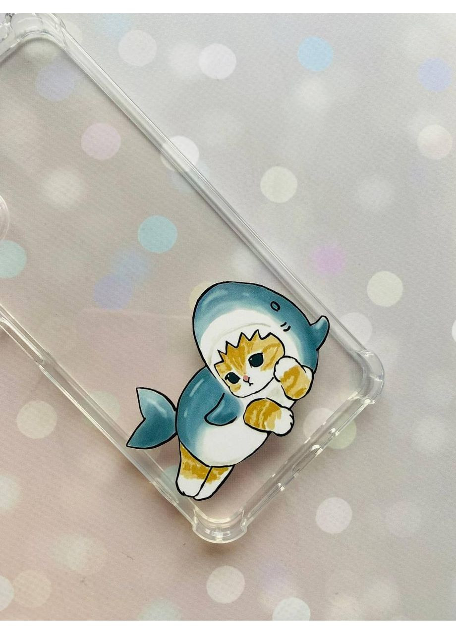 Чехол с утолщёнными углами на Samsung Galaxy S21 Ultra:: Котенок акула (принт 355) Creative (355406811)