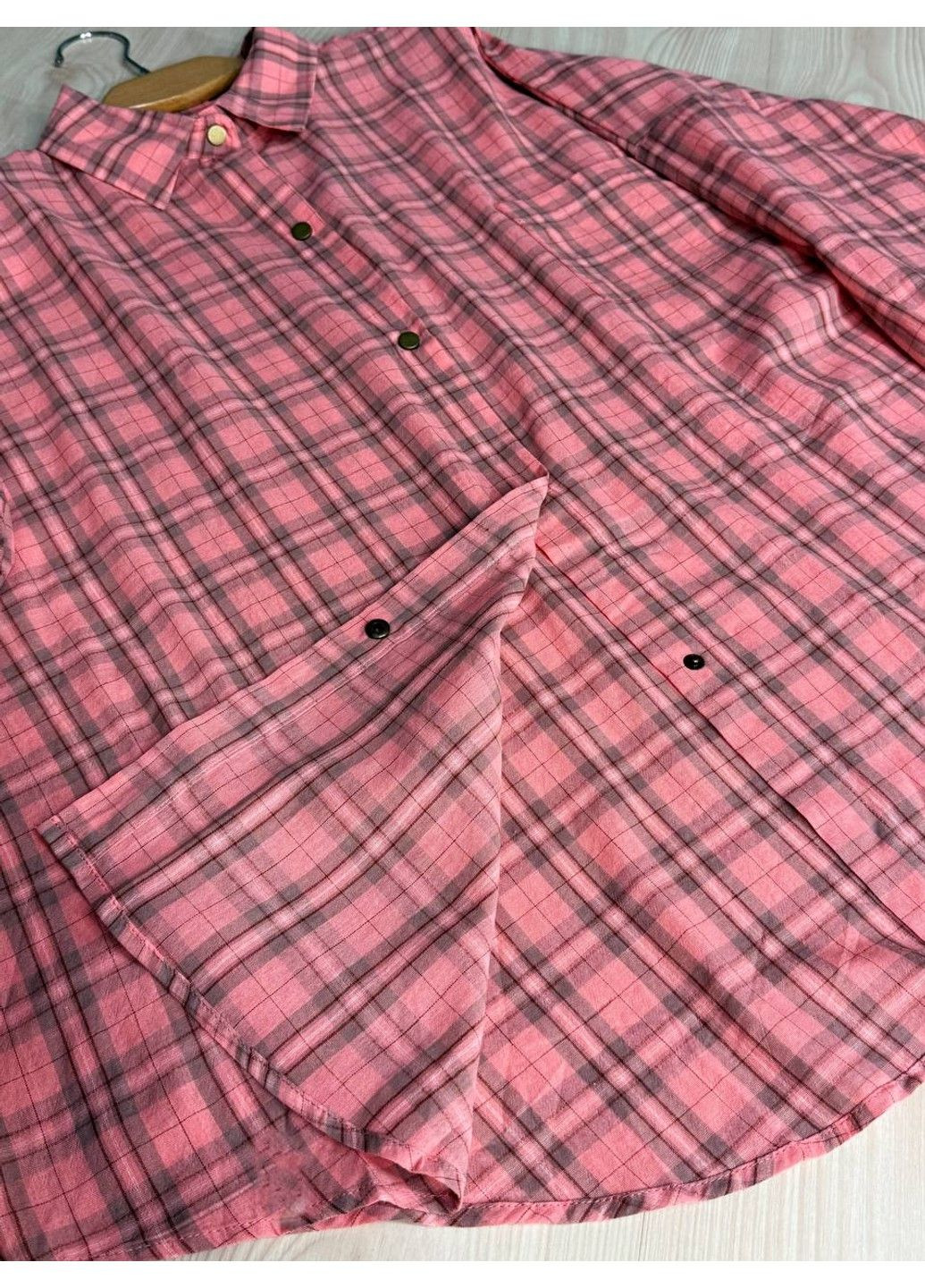 Сорочка жіноча A-N 7866 супероверсайз у клітинку широка No Brand (346331455)