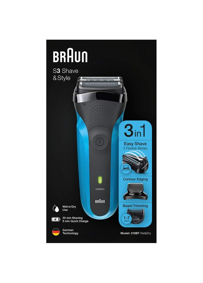 Электробритва Series 3 310BT Wet&Dry Black/Blue Braun (366828454)