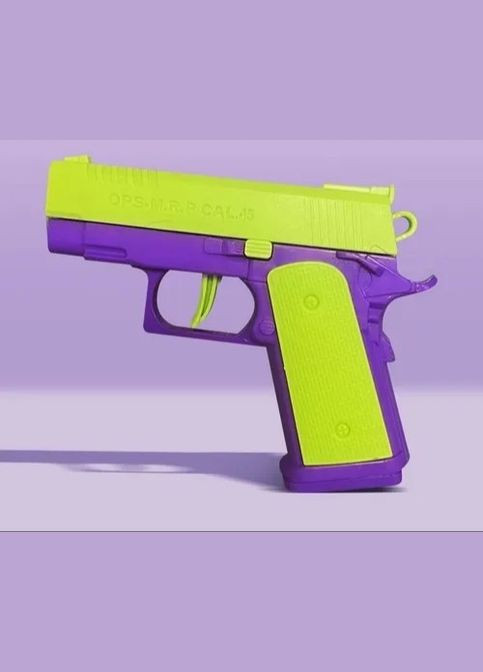 Игрушечный пистолет "OPS-M.R.P CAL.45" в стиле поп-арт, фиолетово-лаймовый No Brand (346440190)