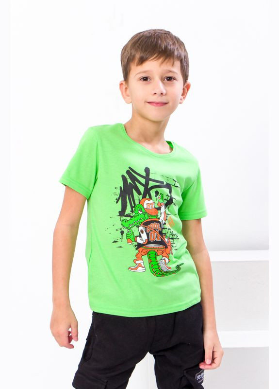 Зелена літня футболка для хлопчика (p-2667) Носи своє