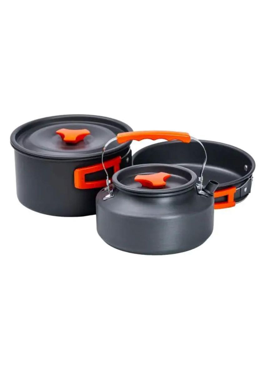Набор туристической посуды в сумке для похода и кемпинга: кастрюля, сковорода, чайник HP39577C LUGI (351432260)