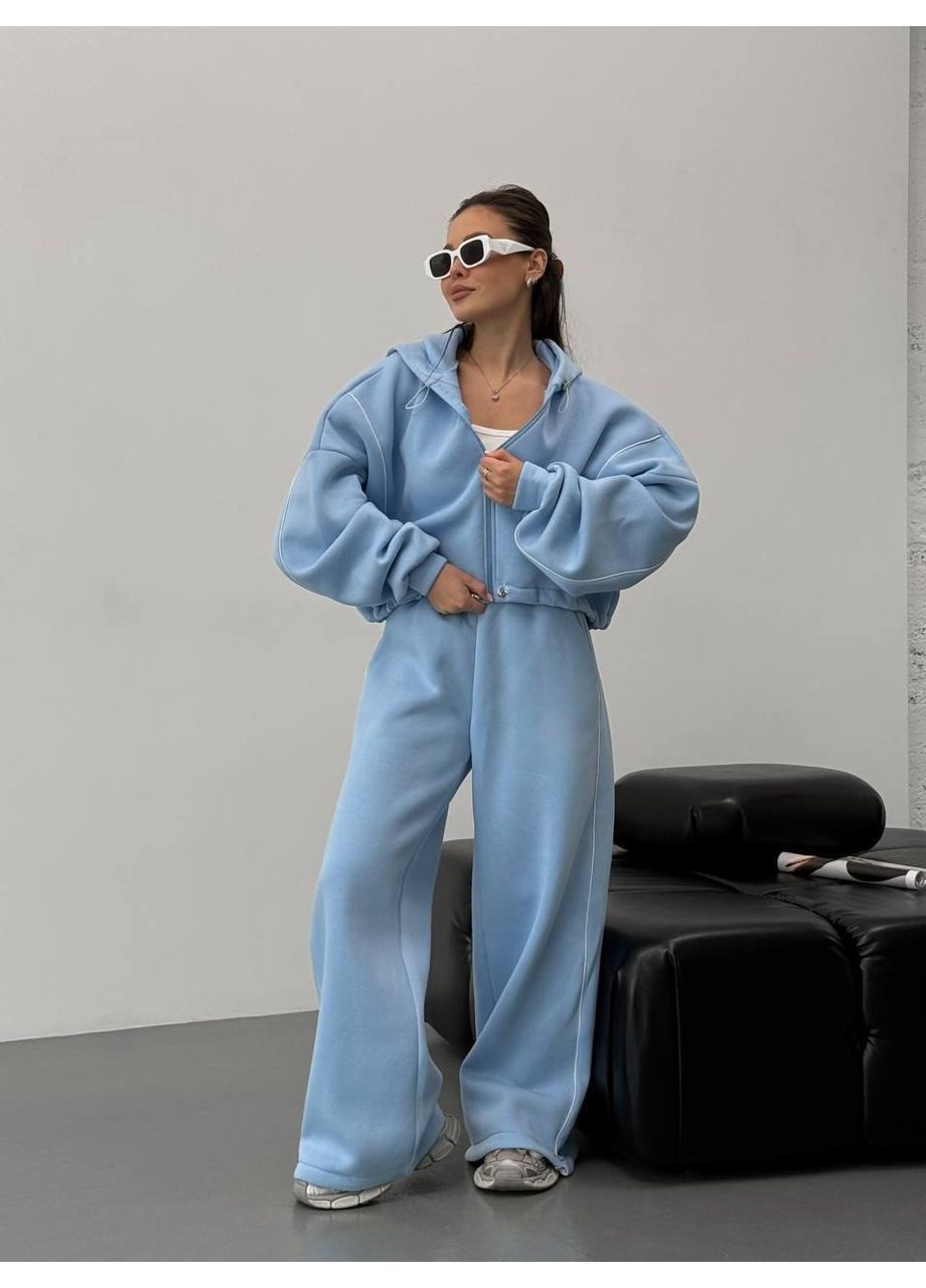 Жіночий спортивний костюм на флісі oversize з короткою кофтою Nositi 1870-13-500 (371641086)