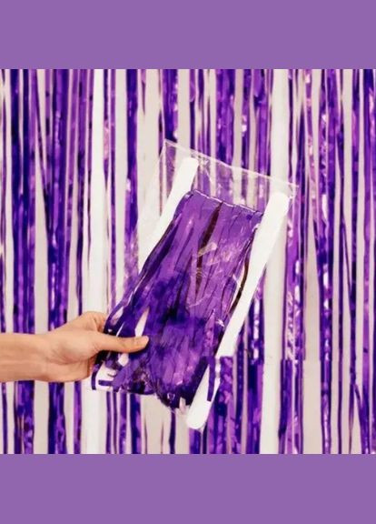 для фотозони прикраса 245 см на 92 см фіолетовий Jannet Дощик (316580242)