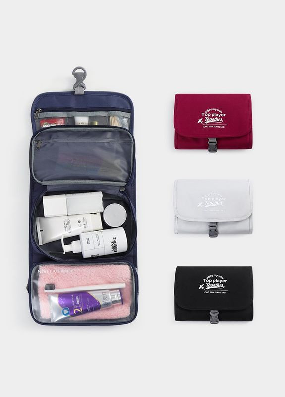 Дорожня сумка для туалетного приладдя косметичка для подорожей оргайнайзер Black KT6004202 Solve (305743423)