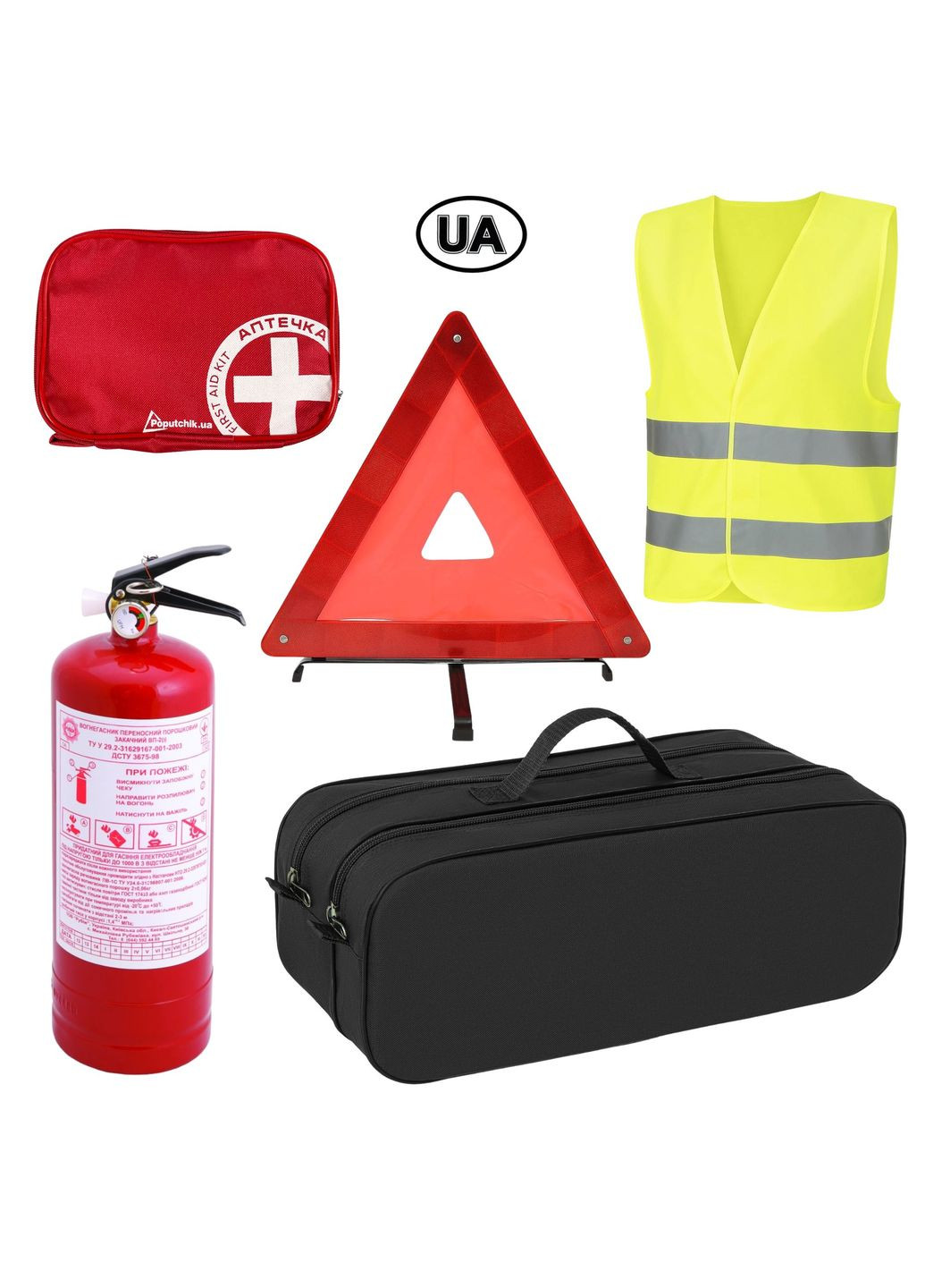 Набор автомобилиста Евростандарт 01-020-Е черная сумка Poputchik (330641260)