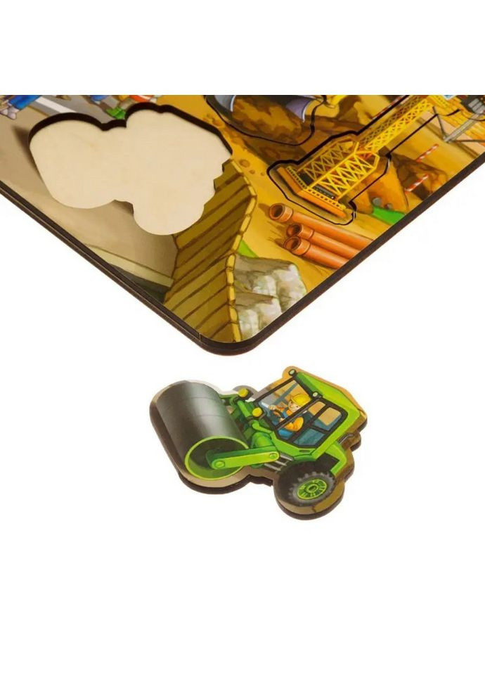 Деревянный пазлвкладыш "Строительство - 3" (ПСД147) PSD147 маленький Ubumblebees (304404395)