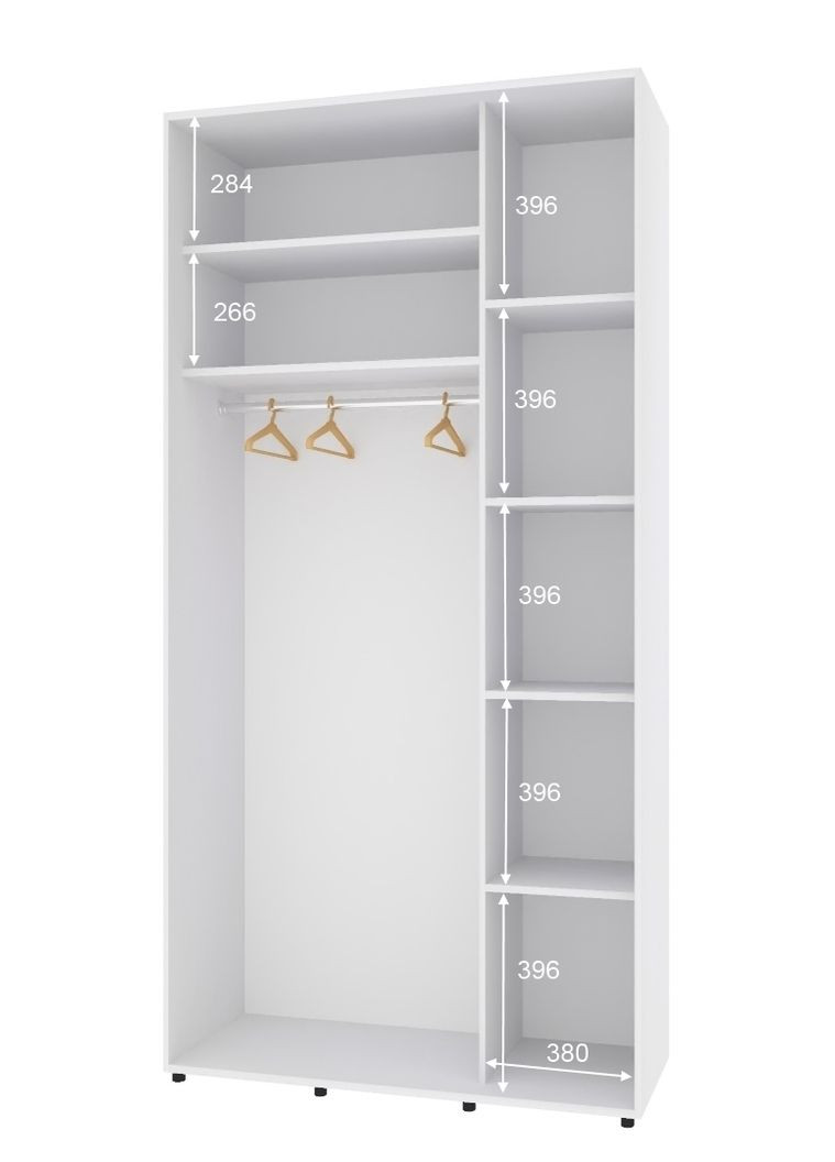 Шкаф-купе двухдверный Комфорт Мебель 120*60*210 см Белый 2 двери Зеркало Стандарт Комфорт Меблі (360449645)