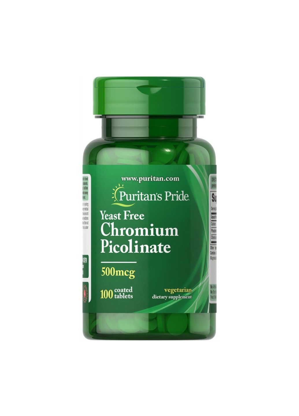 Хром піколінат Puritan's Pride Chromium Picolinate 500 mcg - 100 таблеток Puritans Pride (360941993)