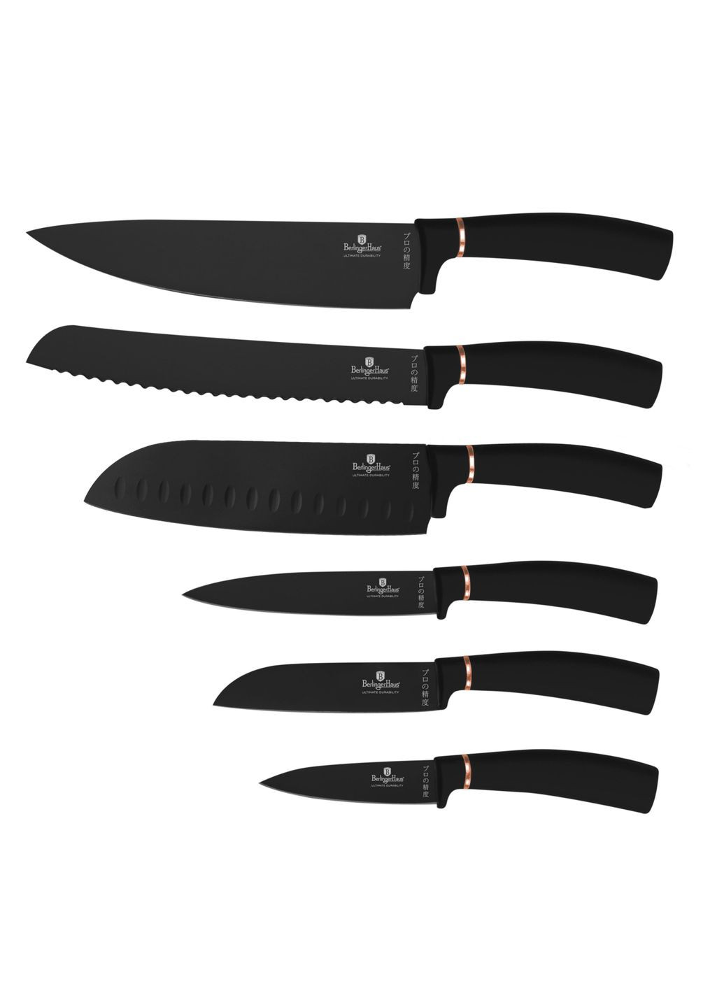 Набор ножей 6 пр. BLACK ROSE Collection BH2337N Berlinger Haus комбинированные,