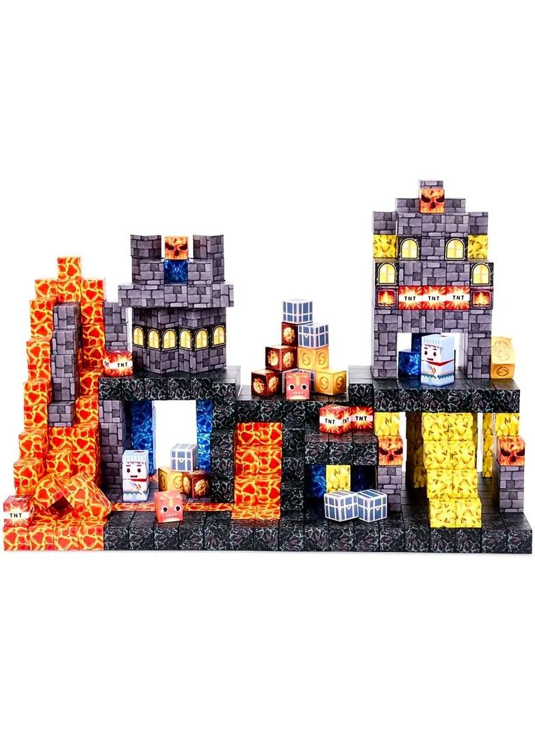 Магнитный конструктор 100 блоков Домик с водопадом Minecraft (351586039)