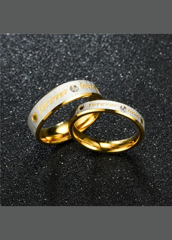 Обручальное кольцо мед золото Forever Love Кольцо для предложения с белым камнем золотистое 6 мм размер 21 Fashion Jewelry (285110796)
