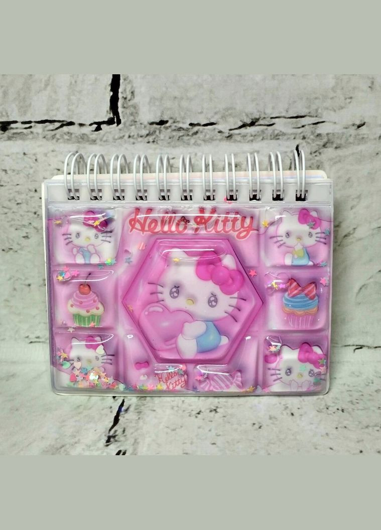 Блокнот дитячий для нотаток з рідиною та блискітками Мелоді 55 аркушів 10,7х8,3 см Рожевий No Brand (325428543)