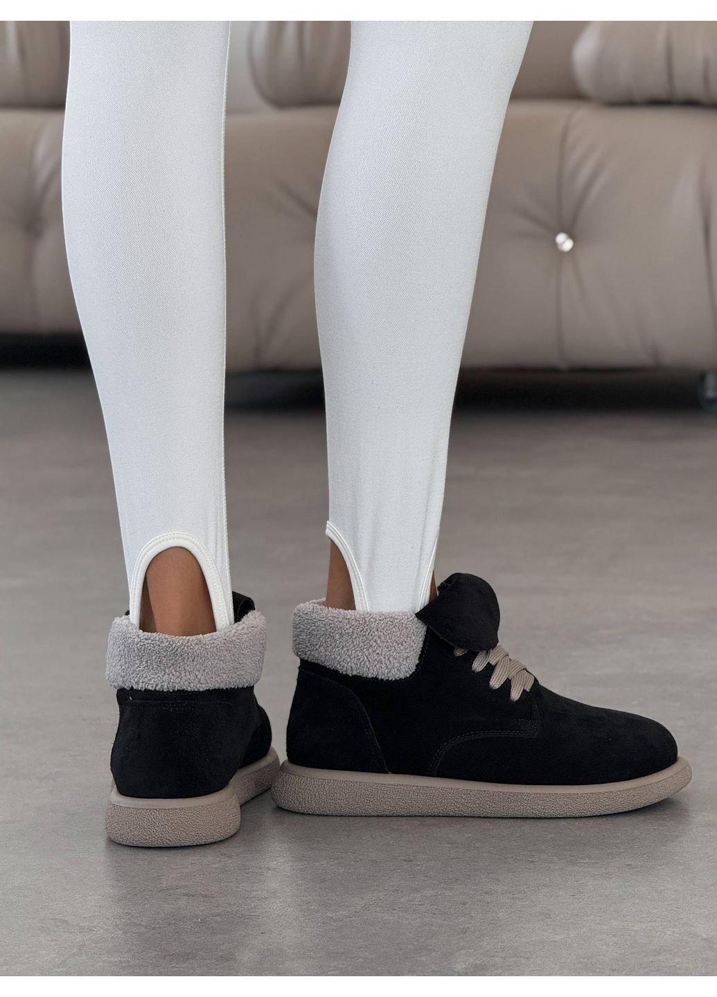 Зимние зимние ботинки анатомические barefoot Helen из натуральной замши