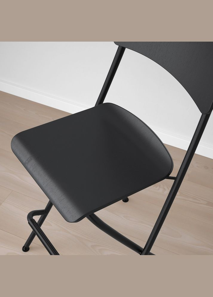 Барний стілець зі спинкою складний чорний 63 см IKEA (272149865)