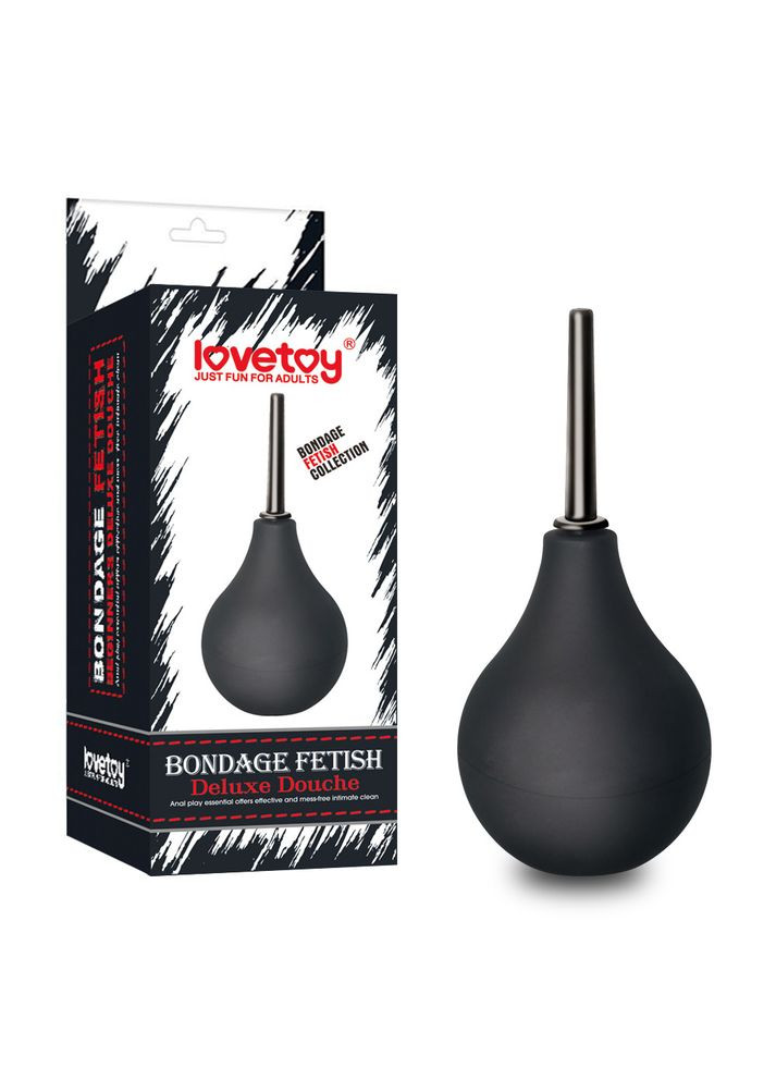 Анальна груша для клізми 150 мл чорного кольору Fetish Deluxe Douche Lovetoy (322424105)
