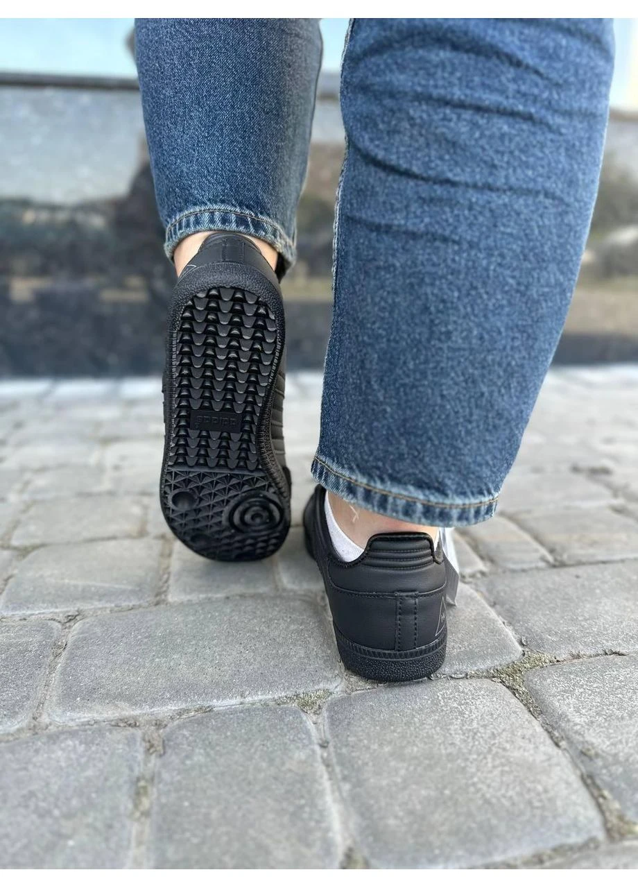 КРОССОВКИ ЖЕНСКИЕ ADIDAS PHARRELL WILLIAMS SAMBA HU CORE BLACK АДИДАС САМБА ЧЕРНЫЕ No Brand чёрные демисезоны (392008790)