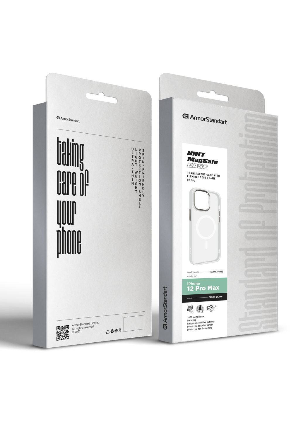 Панель Unit MagSafe для iPhone 12 Pro Max Matte Clear Silver (ARM70443) ArmorStandart (280439162)