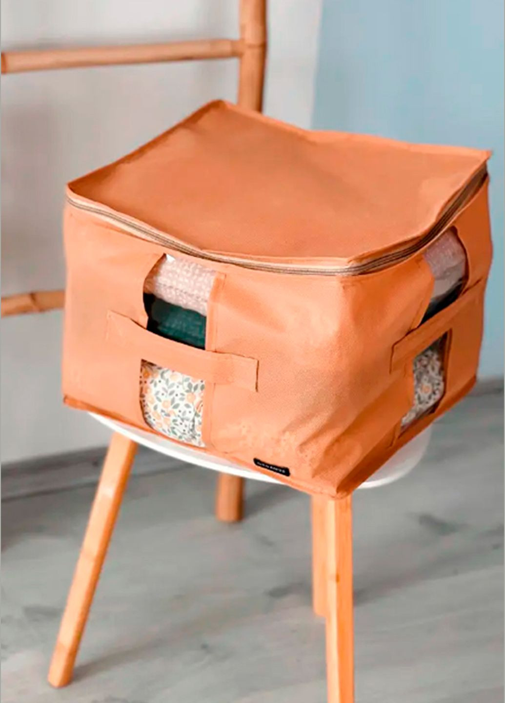 Органайзер-сумка текстильний для зберігання речей, одягу, домашнього текстилю XL 35х25х25 см на блискавці Organize (291018692)