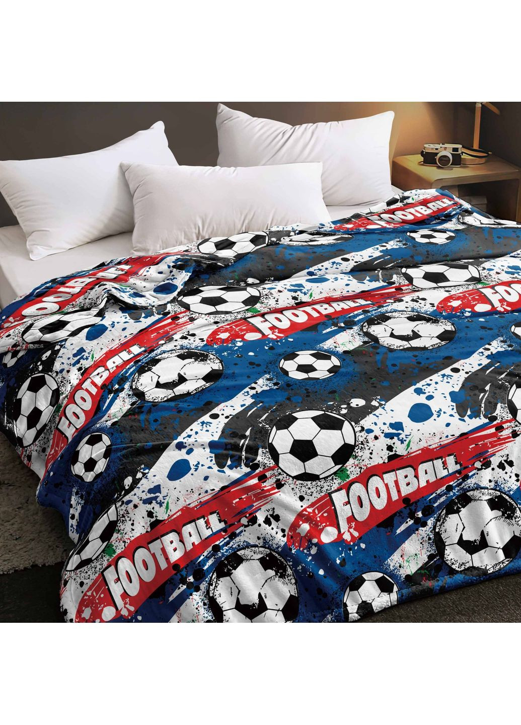 Плед-покривало флісовий євро 220х240 різнокольоровий Футбол 11177 Ananasko (357209731)