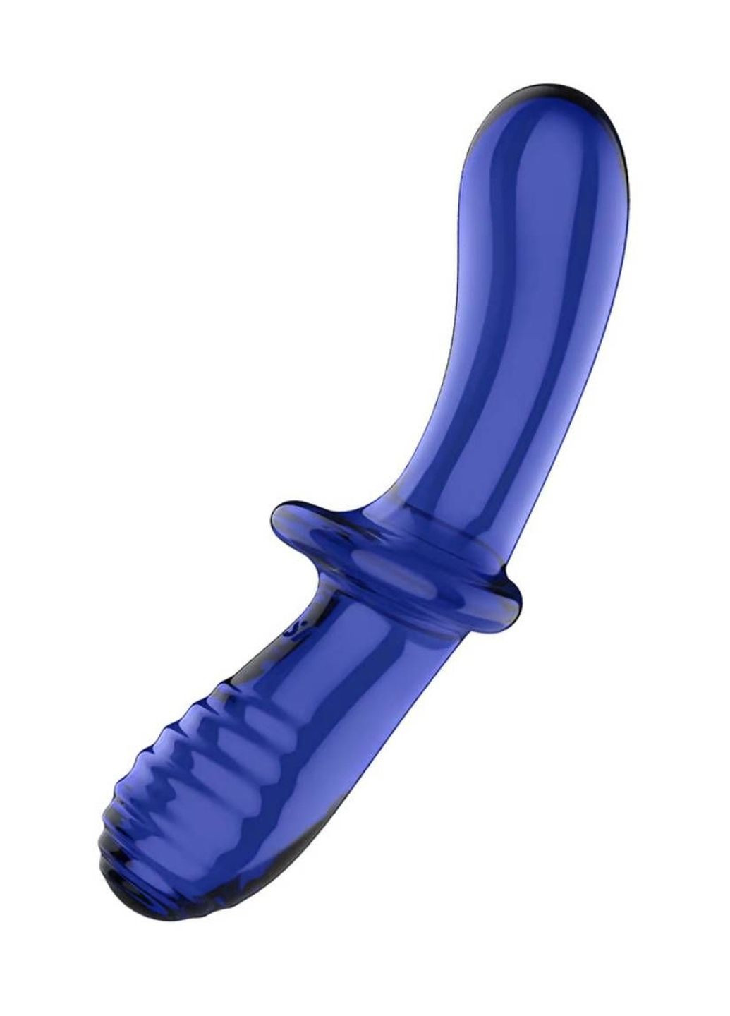 Фалоімітатор подвійний зі скла Double Crystal, синій Satisfyer (331169252)