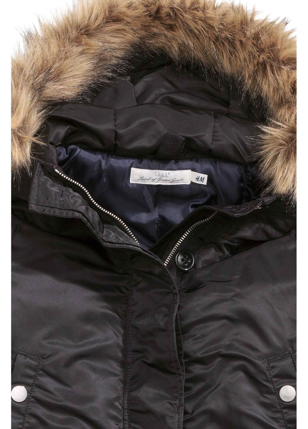 Черная куртка зима,черный, H&M