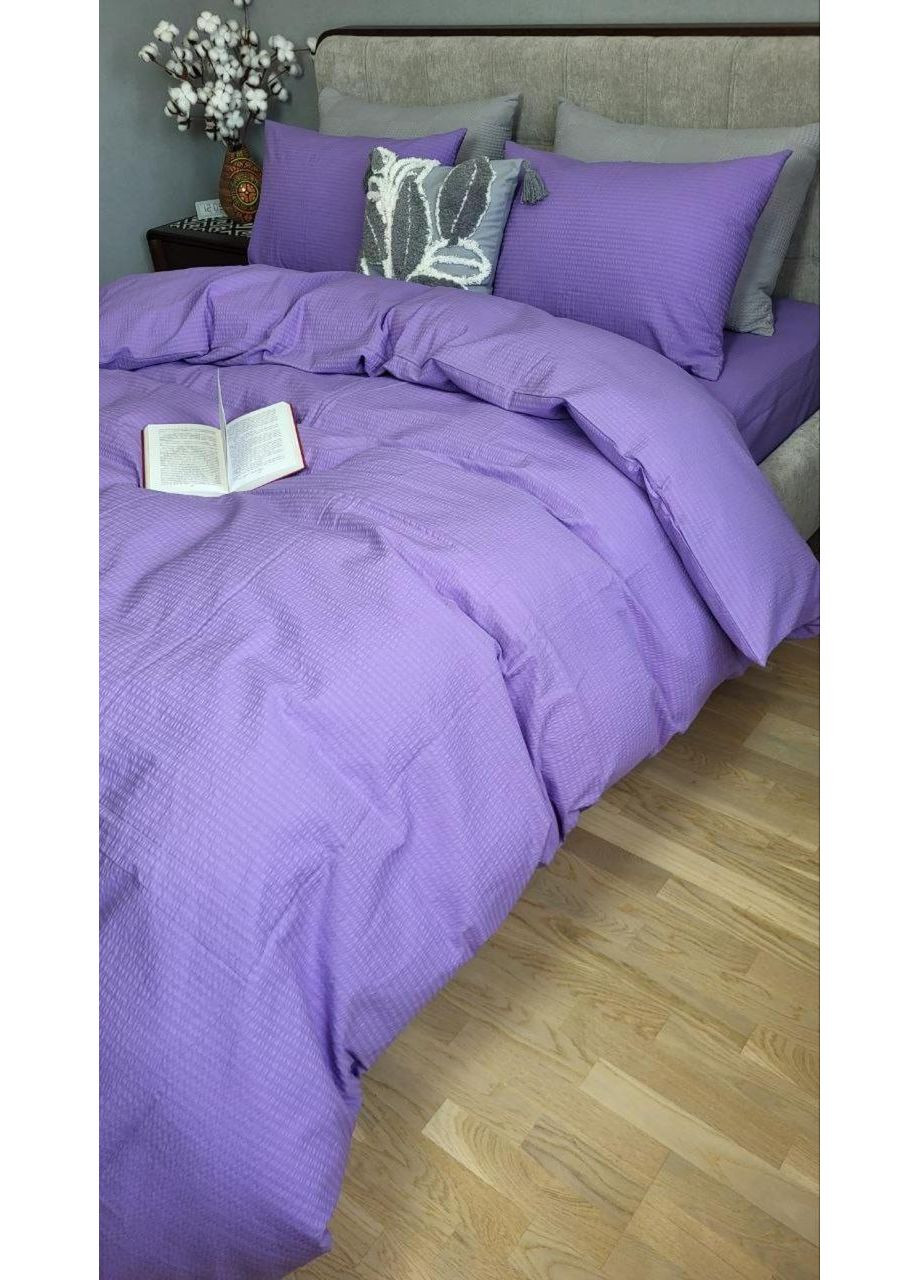Постельное белье с резинкой GS159, ранфорс гофра (жатка) Полуторный размер, наволочки 50/70 No Brand (364219675)