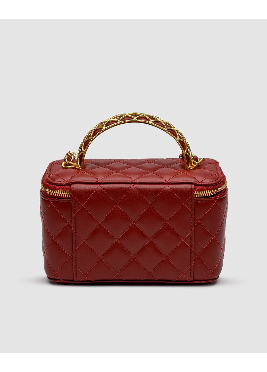 Сумка жіноча Classic Burgundy Lambskin Pearl Crush Vanity Bag Gold No Brand (367609983)