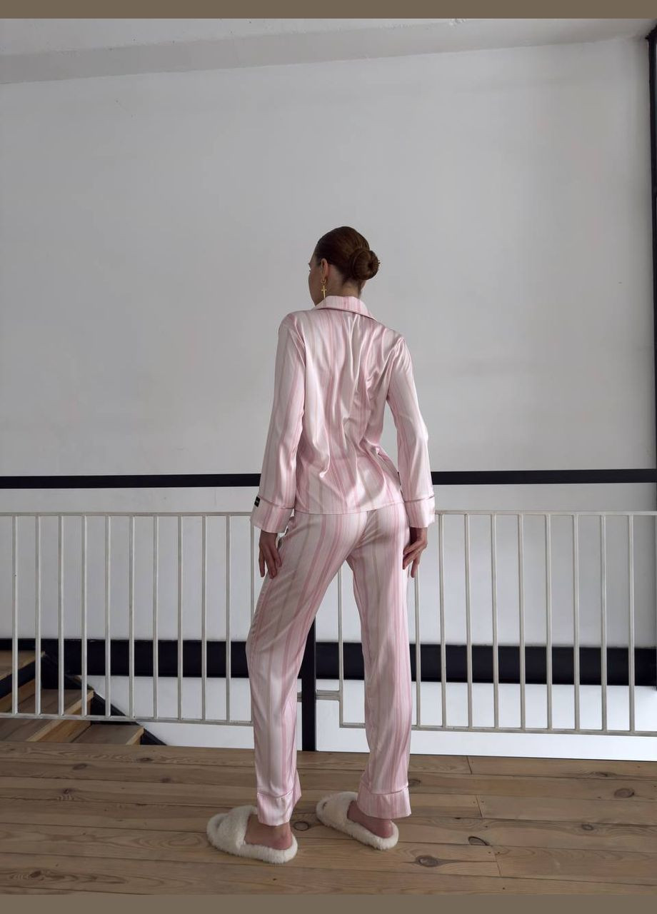Рожева всесезон піжама жіноча - домашній костюм сорочка + брюки No Brand