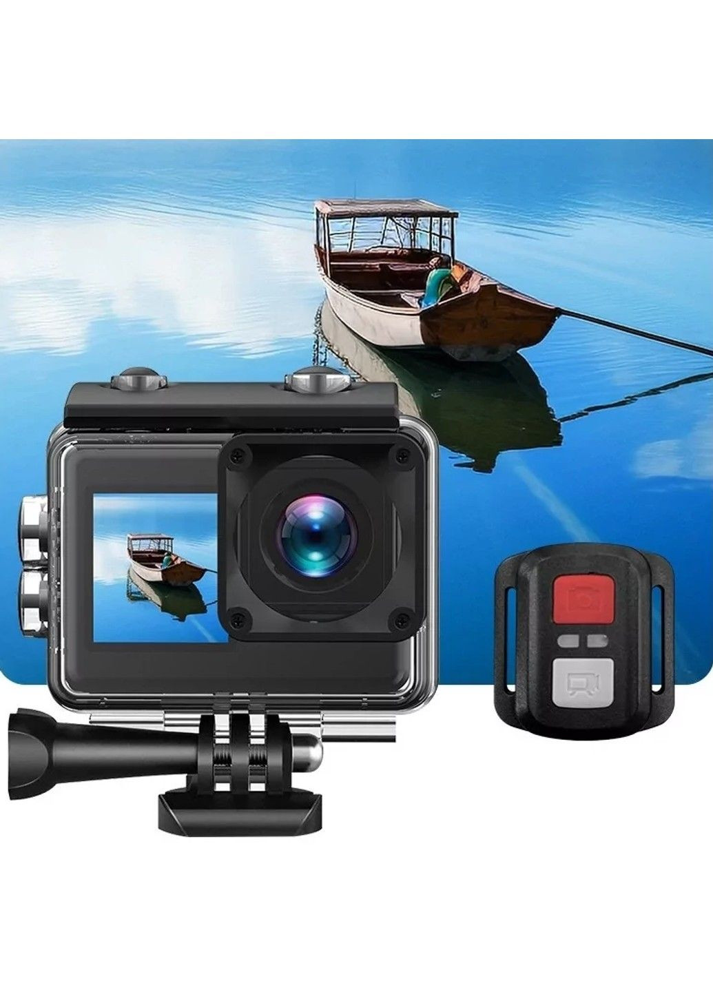 Екшн камера V8 Full HD 4K Wi-Fi з пультом дистанційного керування і водонепроникним боксом No Brand (332636954)