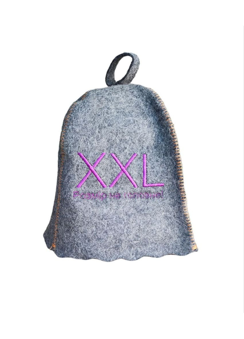 Банная шапка "XXL розмiр не головне" натуральный войлок серый (LA-894) Luxyart (307400432)