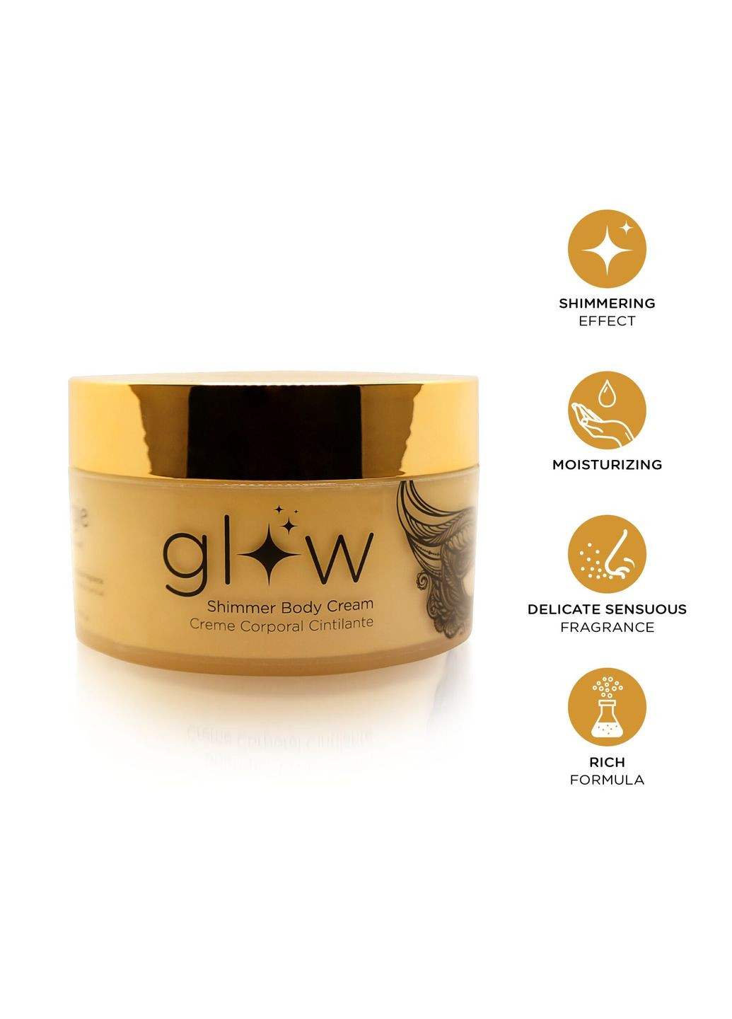 Крем-шимер для тіла Glow Shimmering Body Cream (250 мл), чуттєвий аромат, зволоження Orgie (317268235)