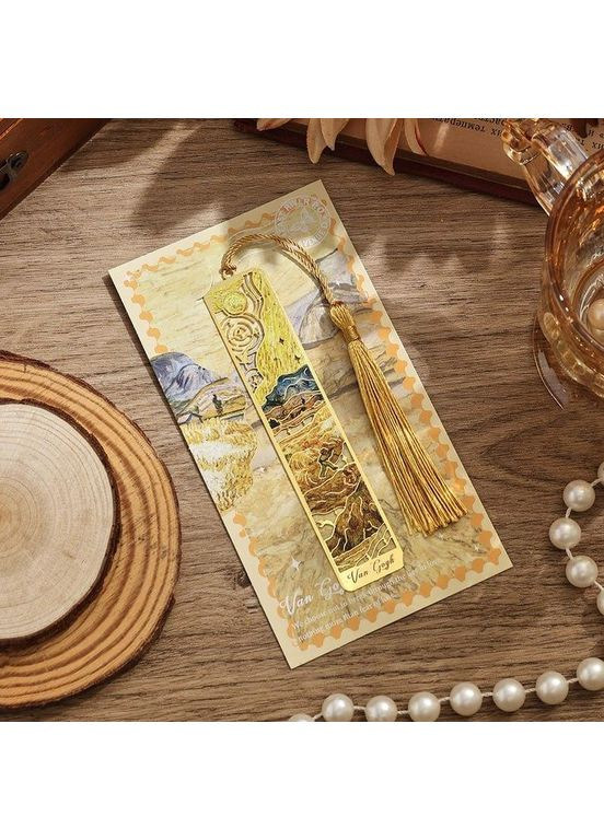 Закладки для книг з китицею, у дизайні Пшеничне поле з жайворонком, металева, аксесуари для книг No Brand (370290198)