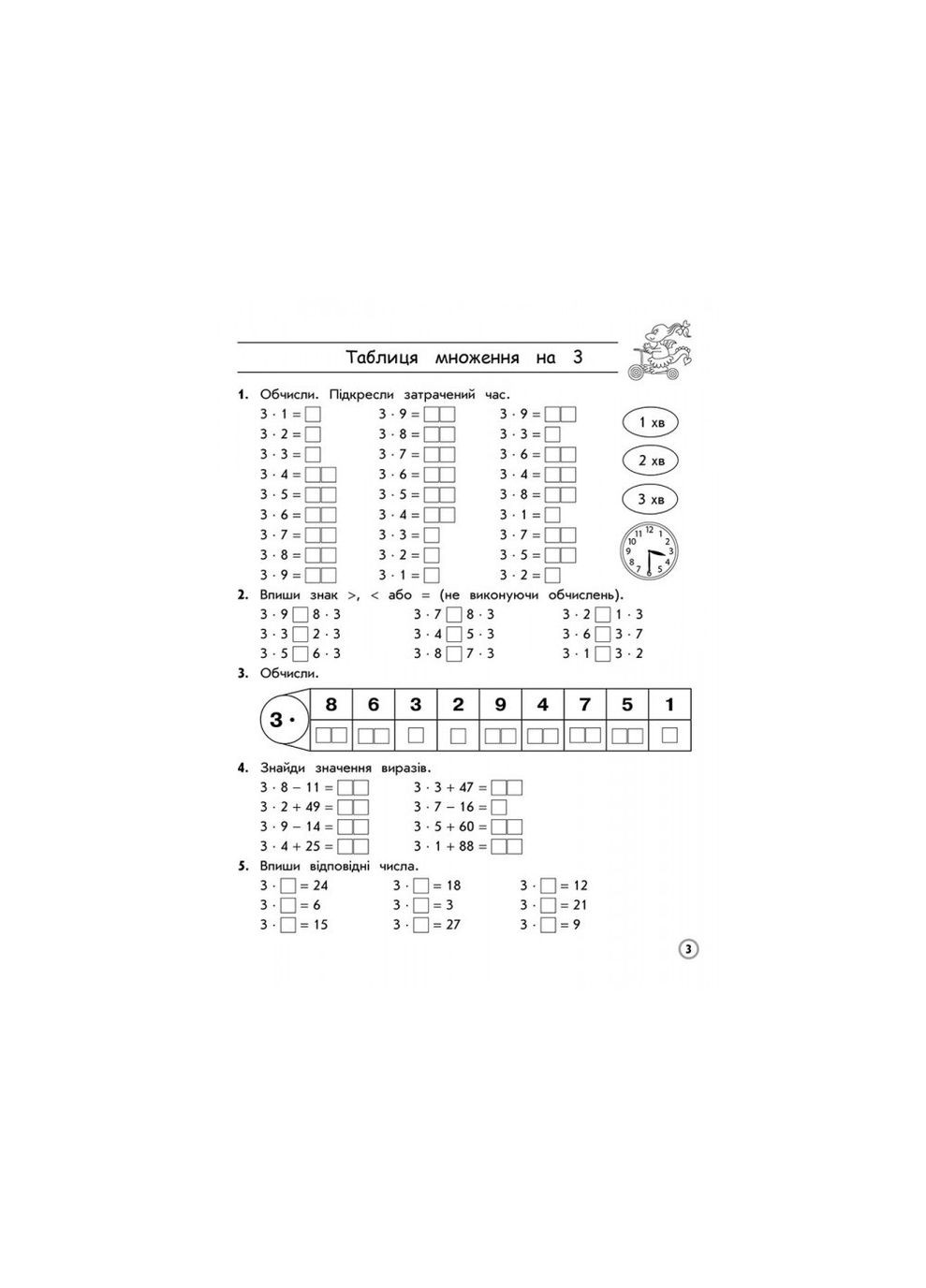 Тренажер. Математика. Таблиці множення та ділення чисел 1–9. 3 клас АССА (316083103)