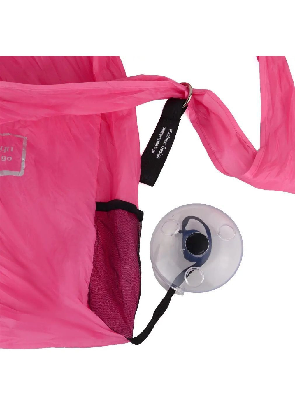 Складная компактная сумка шопер с длинной ручкой на плечо пластиковым контейнером для складывания сумки (481806-Prob) Розовая Unbranded (366523686)