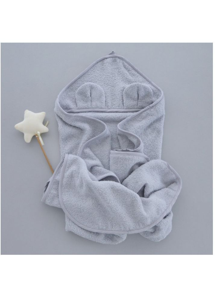 Полотенце-уголок 90/80 No Brand серый