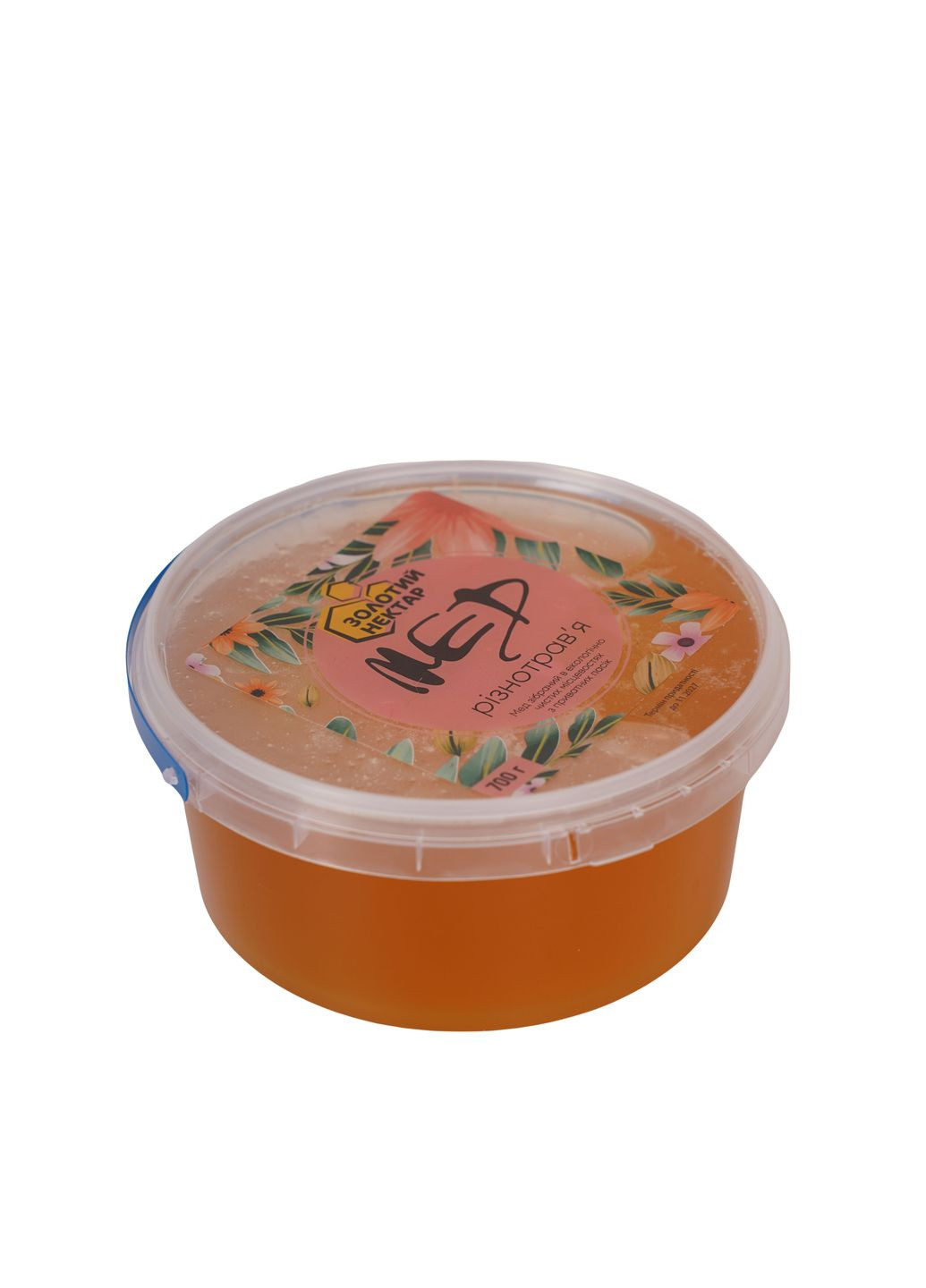 Мед з різнотрав'я натуральний бджолиний у відрі 700 гр (0,5 л) Золотий Нектар (373676262)